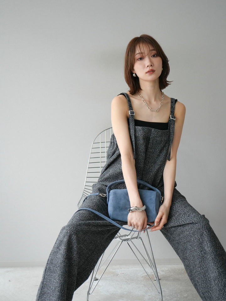 [予約]ツイードベアサロペット/ブラック