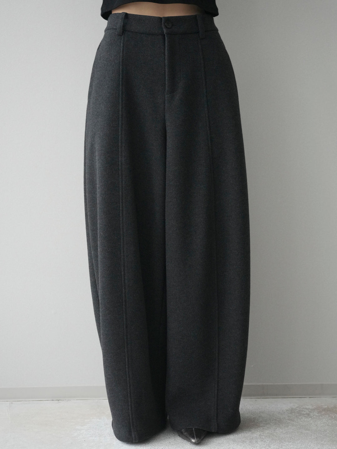 [予約]ウールタッチカーブパンツ/darkgray