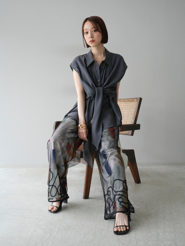 [SET]フロントタイシアーブラウス+フロントタイシアーブラウス(2set)