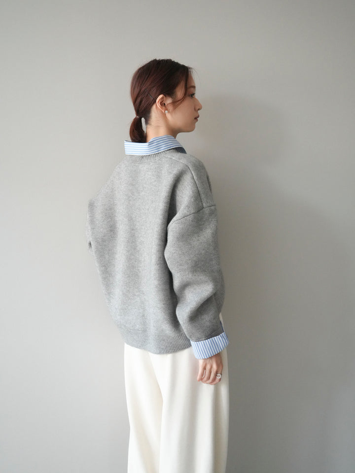 [SET]2WAYストライプ襟ニットプルオーバー+2WAYストライプ襟ニットプルオーバー(2set)