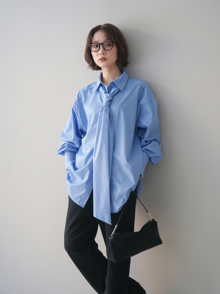 [SET]ボウタイ付オーバーシャツ+選べるアクセセット(2set)