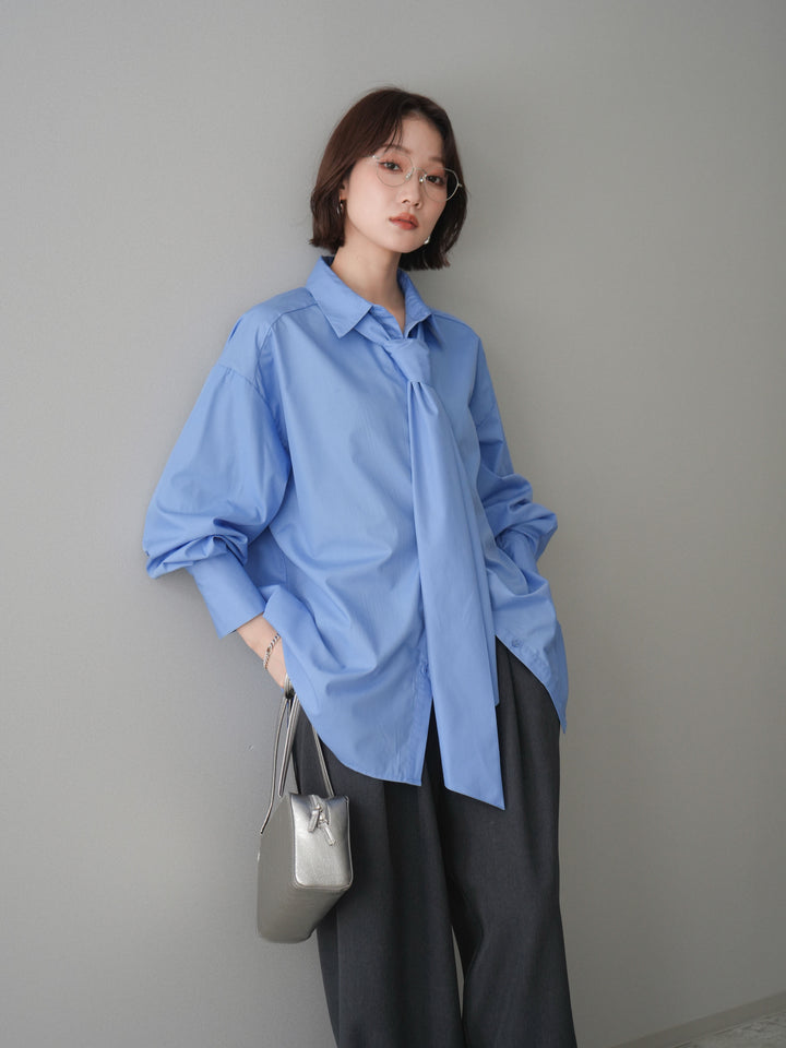 [SET]ボウタイ付オーバーシャツ+選べるアクセセット(2set)