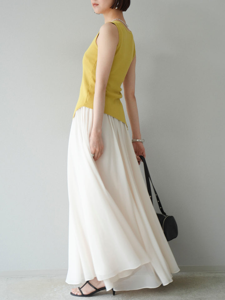 [予約]シフォンフレアスカート/アイボリー