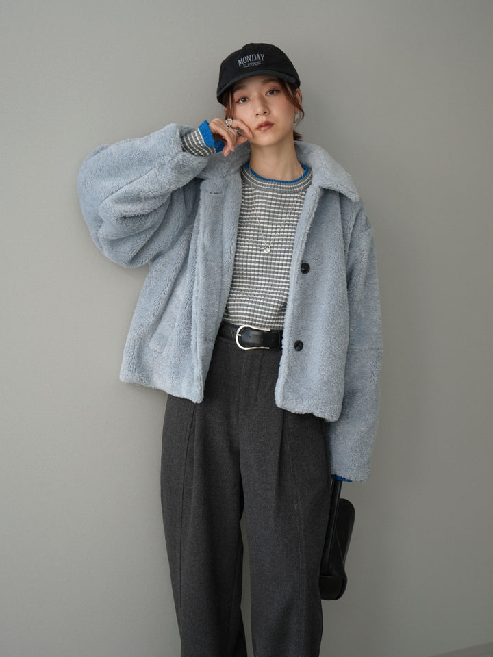 [SET]エコファーステンカラージャケット+エコファーステンカラージャケット(2set)