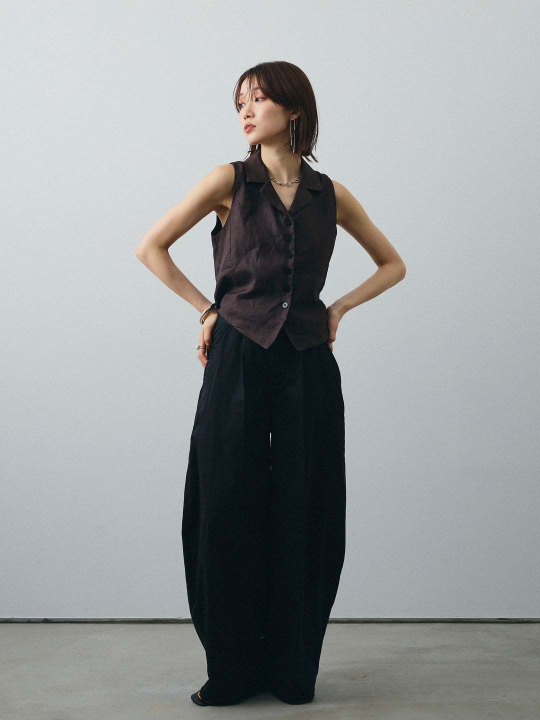 [予約]コクーンワイドチノパンツ/ブラック