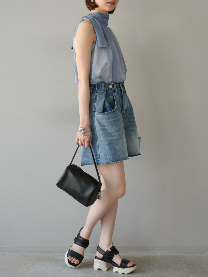 【預購】寬鬆半身牛仔褲/藍色