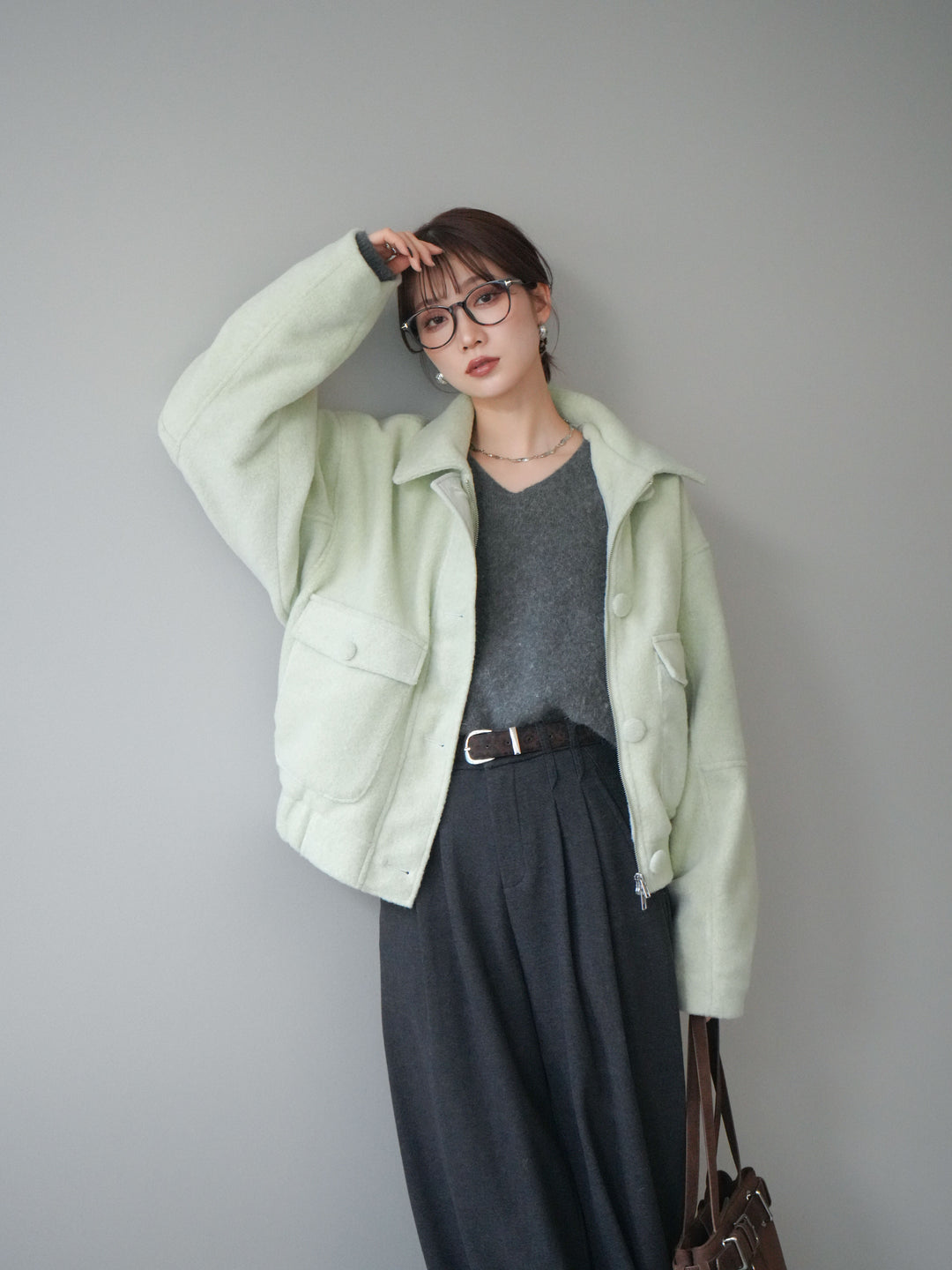 [SET]ウールライクフライトジャケット+選べるアクセセット(2set)