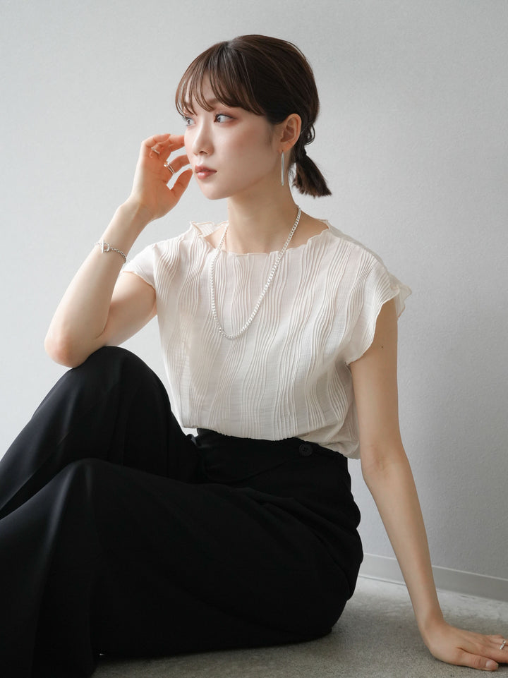 [Pre-order] Willow Wave French Sleeve Cut and Sew/Ivory