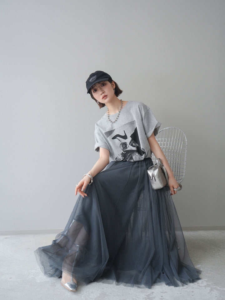 [予約]モノクロフォトTシャツ/mokugray1