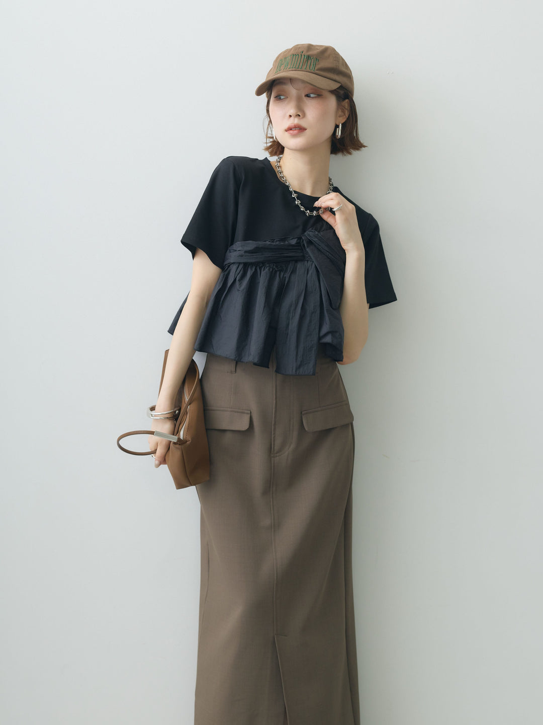 [SET]ナイロンドッキングツイストTEE +選べるアクセセット(2set)