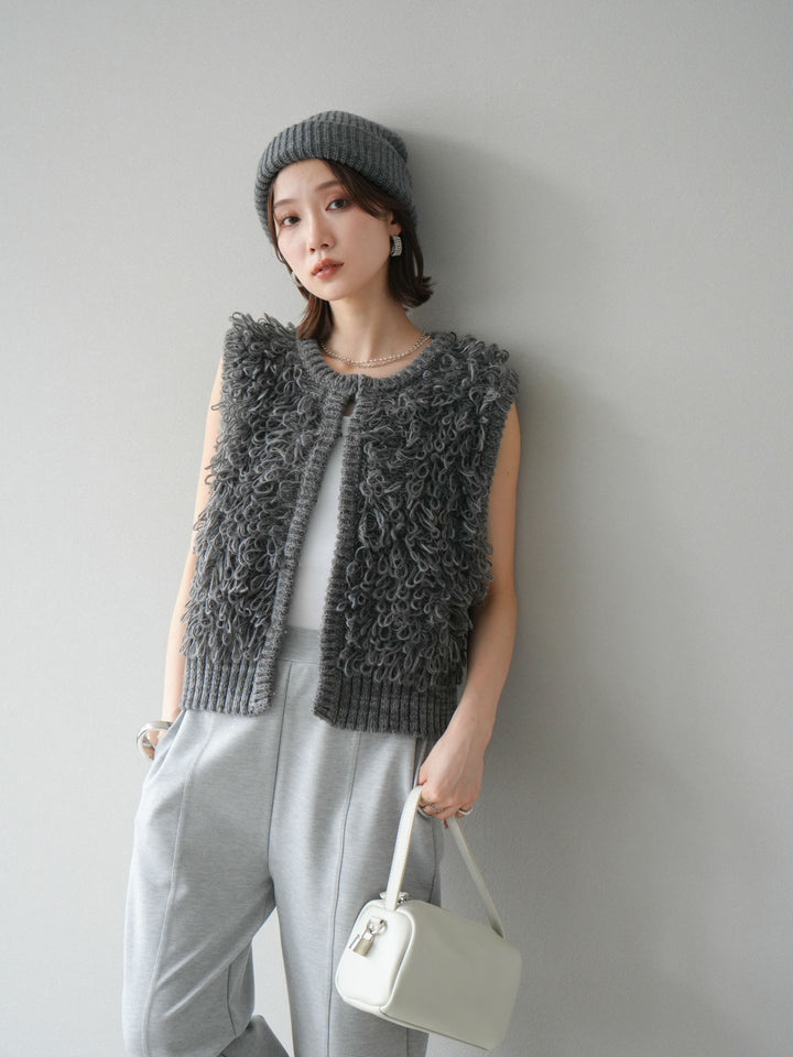 [予約]ループデザインホックベスト /チャコール