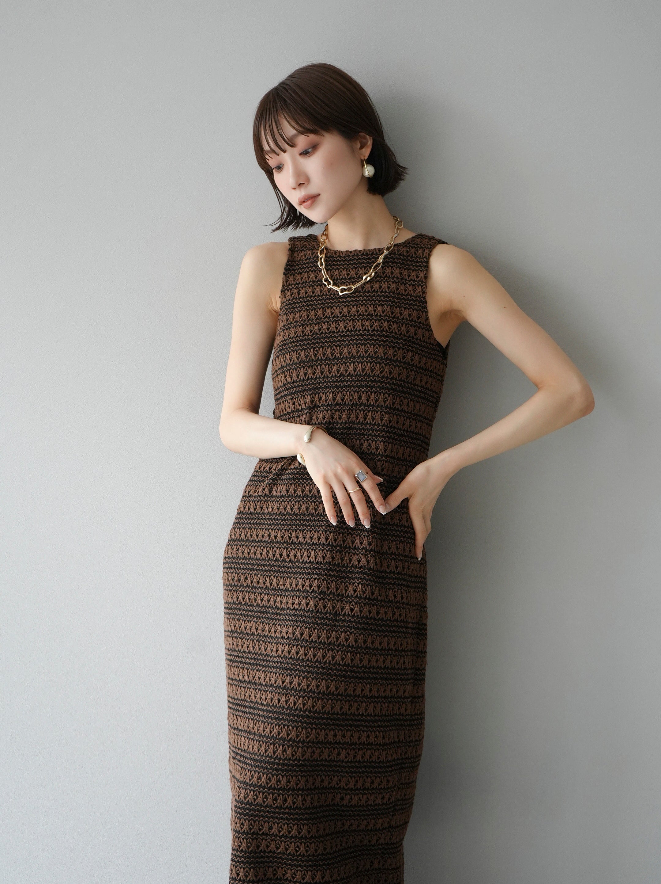 【超希少】限定生産MISSONI クロシェ編み ロングワンピース M 予約]2WAYクロシェ編みワンピース/ブラウン – Lumier