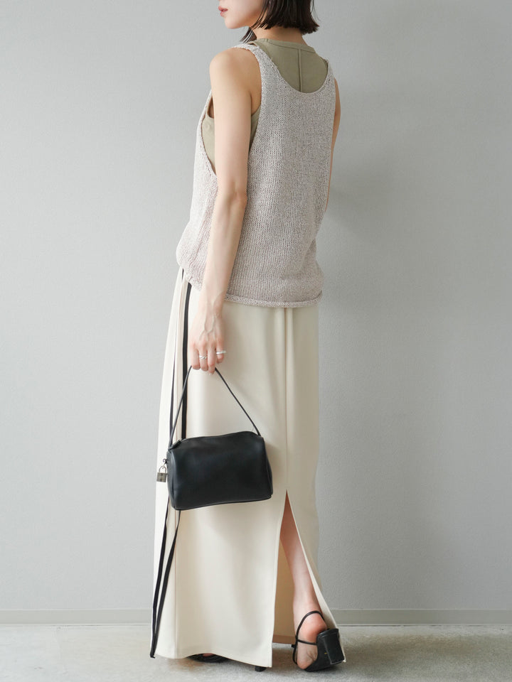 [予約]サイドラインジャージナロースカート/アイボリー