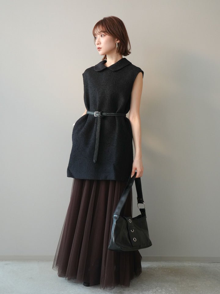 [SET]襟付きブークレミニワンピース+襟付きブークレミニワンピース(2set)