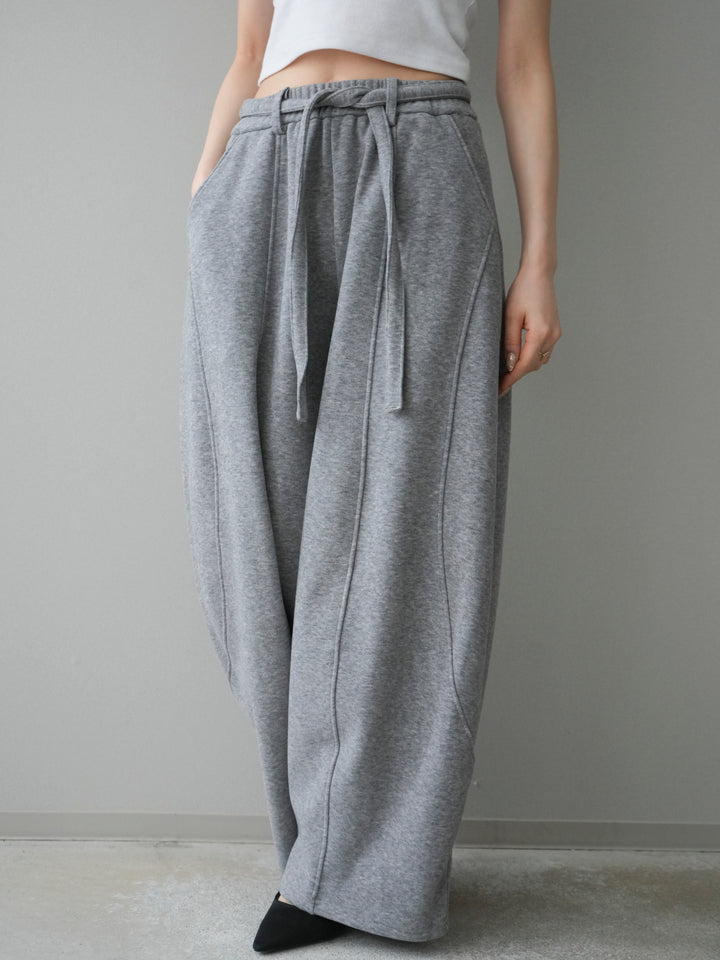 [予約]ウエストベルトカーブラインスエットパンツ/gray