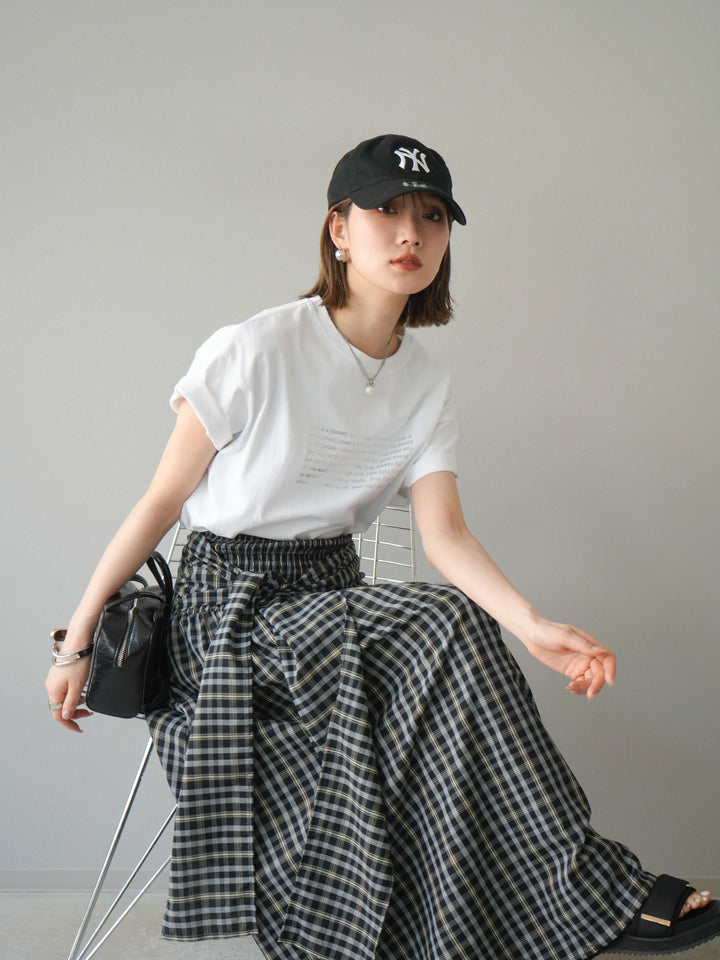 [予約]メッセージ箔プリントTシャツ/オフ