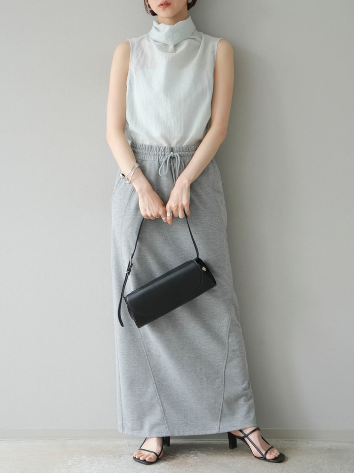 [SET] 後繫帶無袖上衣 + 運動長裙 (2set)