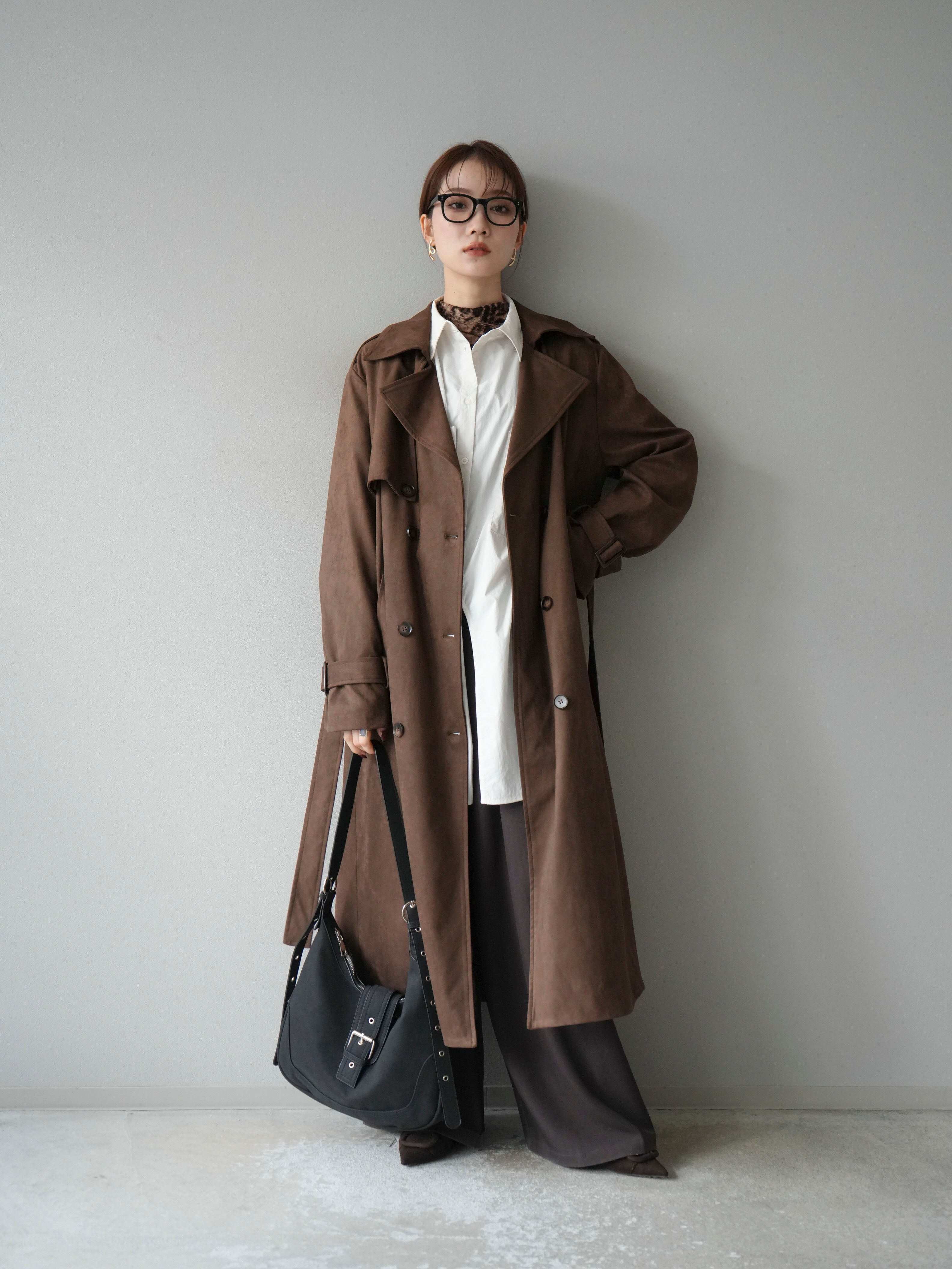 予約]スエードトレンチコート/ブラウン – Lumier