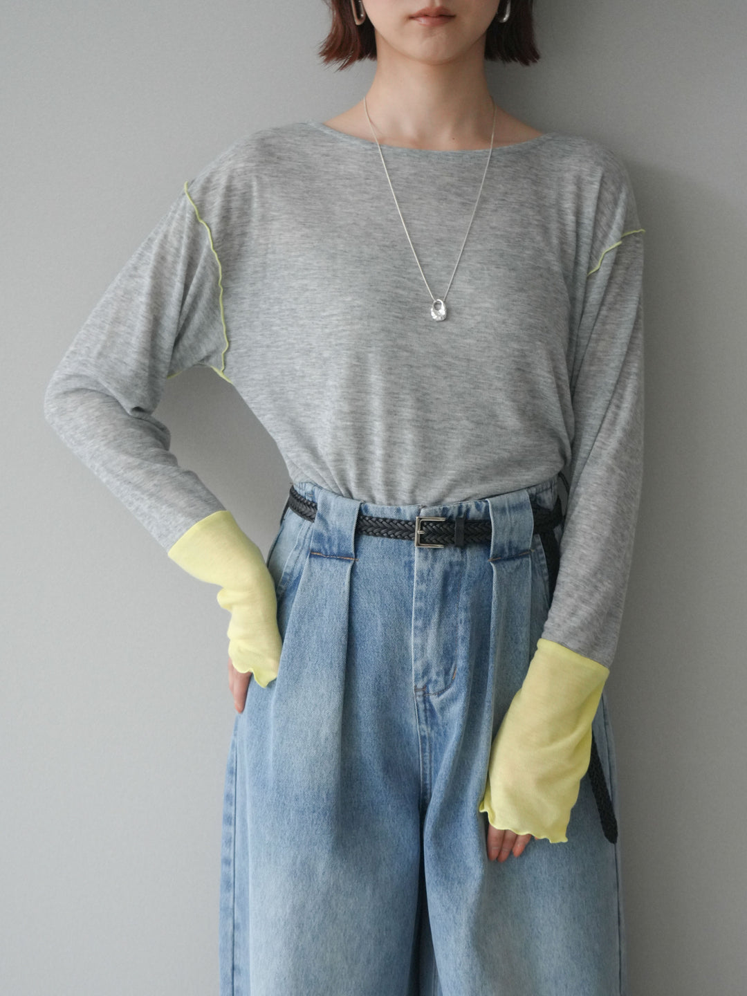 [SET]配色メロウトップス+配色メロウトップス(2set)