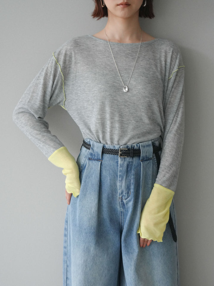 [SET]配色メロウトップス+配色メロウトップス(2set)