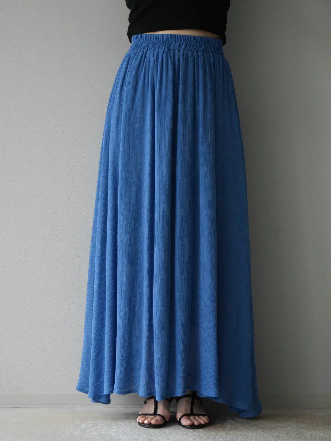 [SET]ビーズモチーフ楊柳ブラウス＆フレアスカートSET UP(2set)