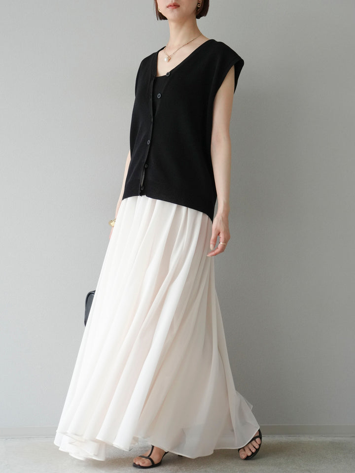 [予約]シフォンフレアスカート/アイボリー