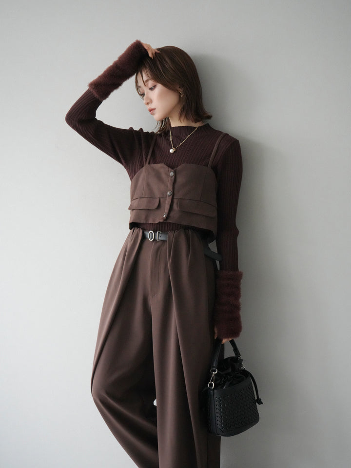 [予約]スウェードビスチェ/ブラウン