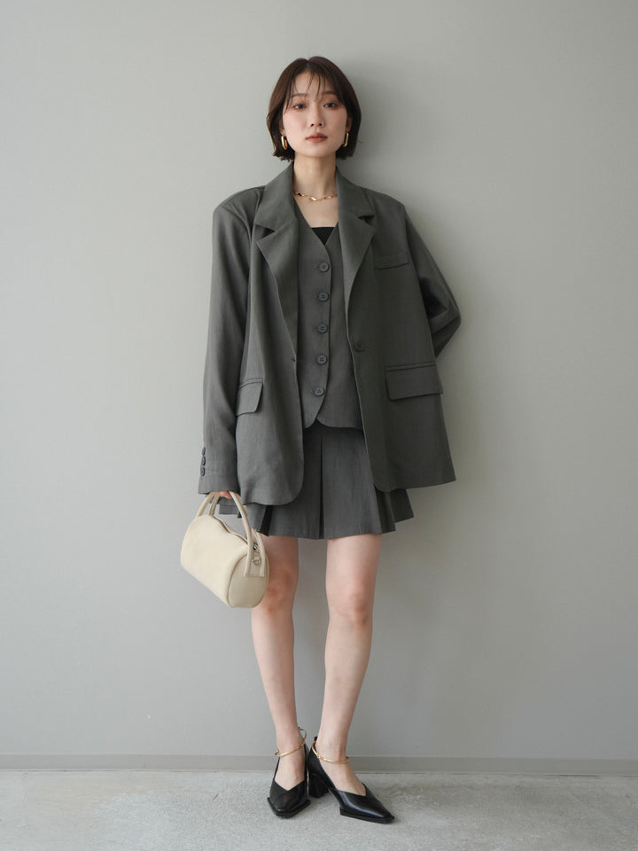 [予約]リネンタッチオーバージャケット/khaki