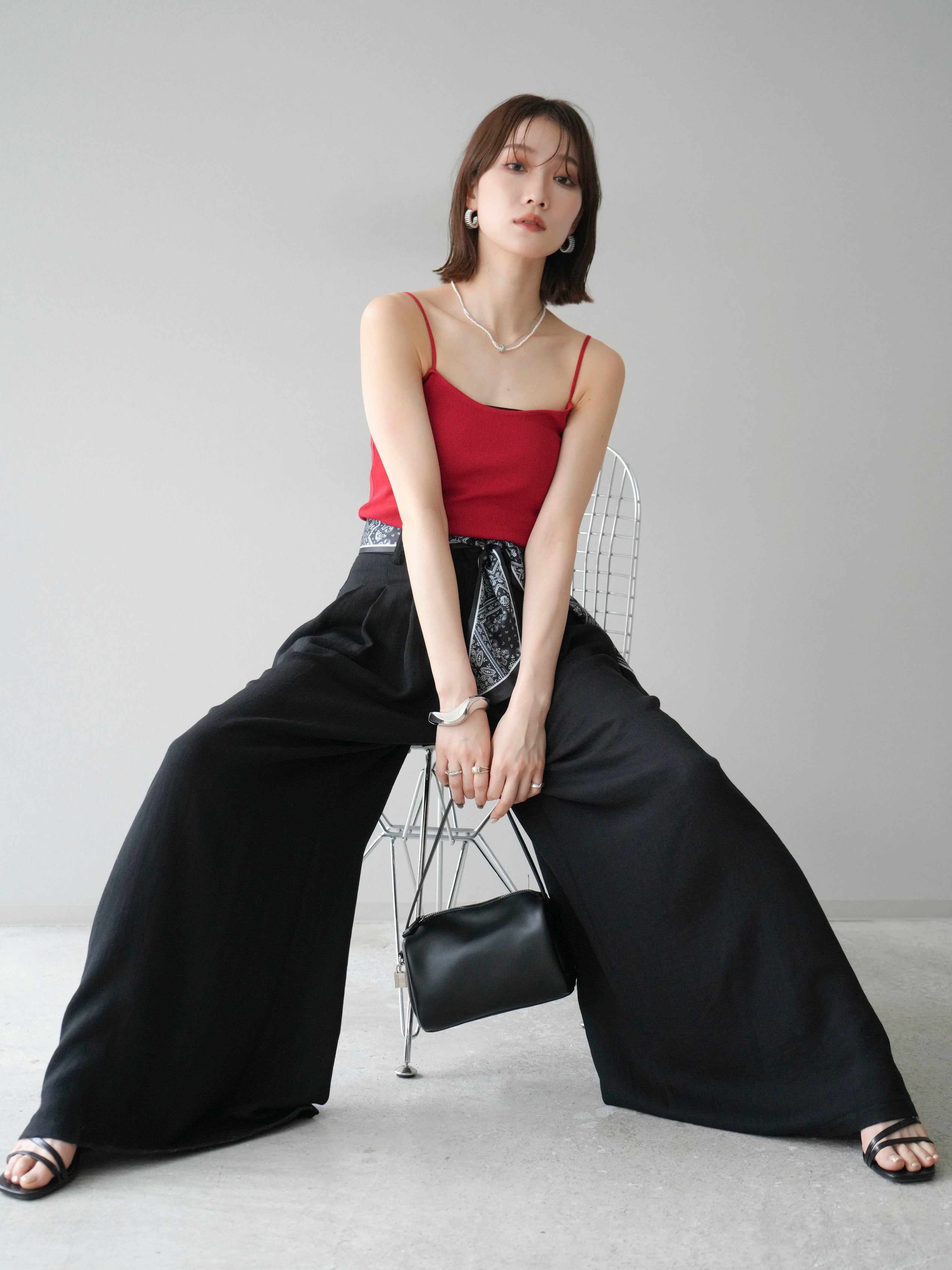 予約]レーヨンニットキャミソール/レッド – Lumier