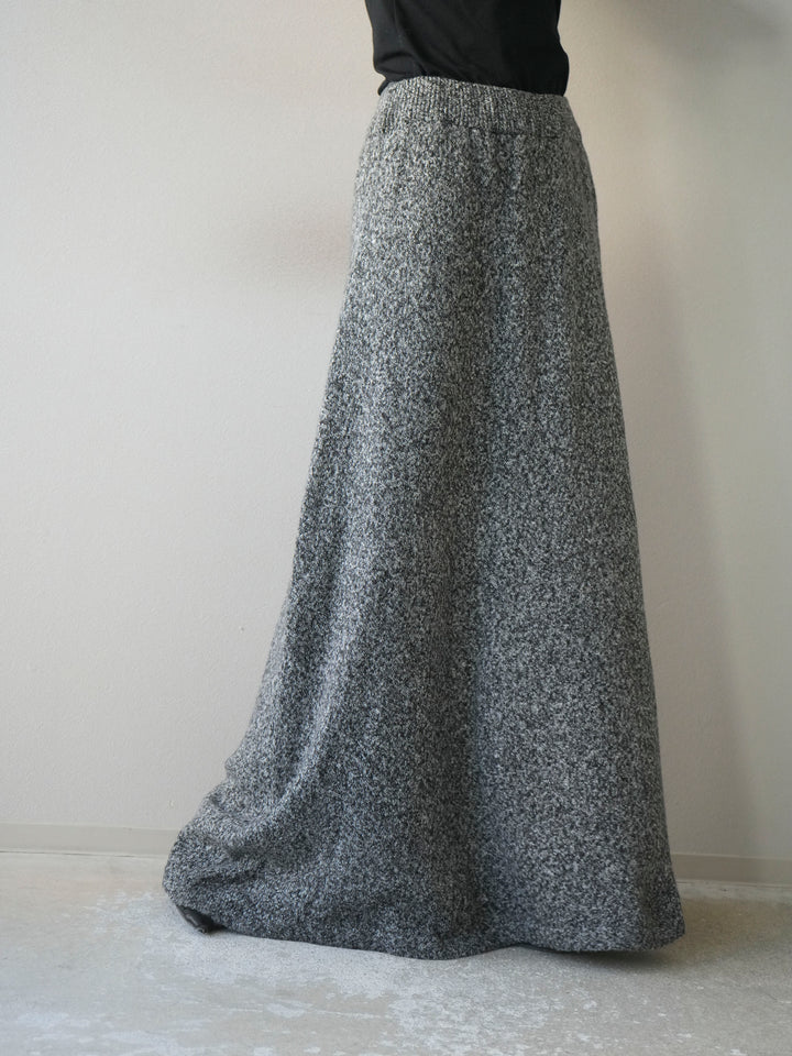 [予約]ミックスヤーンニットスカート/ブラック