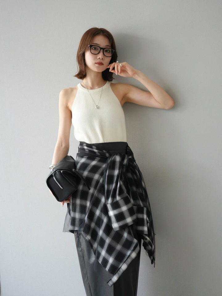 [予約]リブニットアメスリタンクトップ/オフ