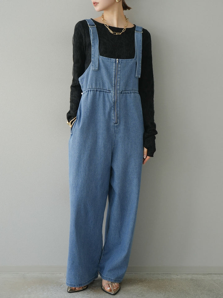 【預購】雙層紗布提花上衣/黑色