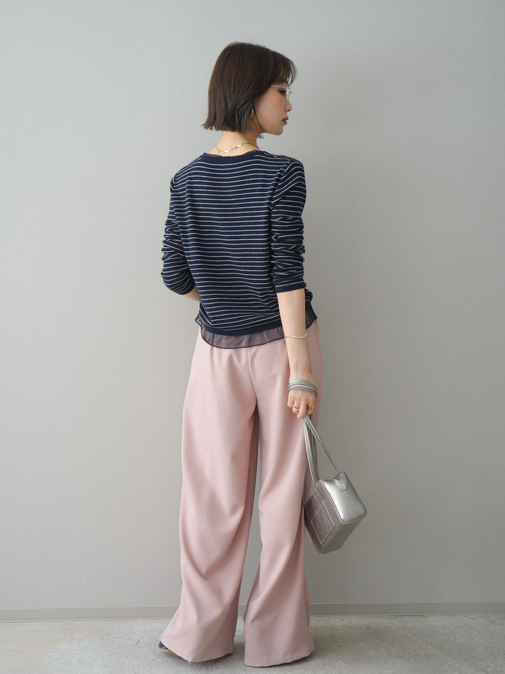 [予約]ベルト付キーホルダーモチーフワイドパンツ/pink