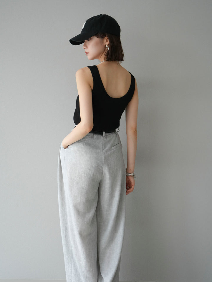 [予約]レーヨンニットタンクトップ/ブラック
