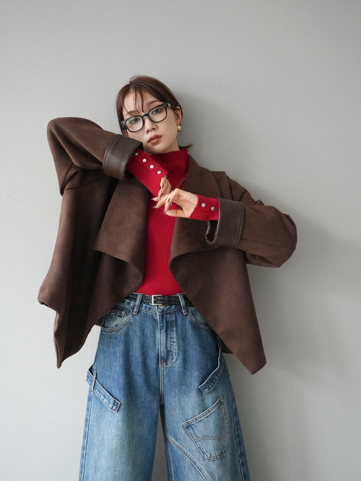 [予約]スウェードショートガウン/ブラウン