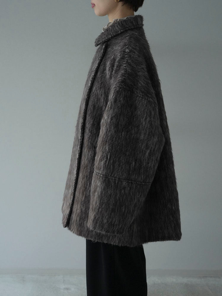 [Pre-order] Shaggy mid-length coat/brown