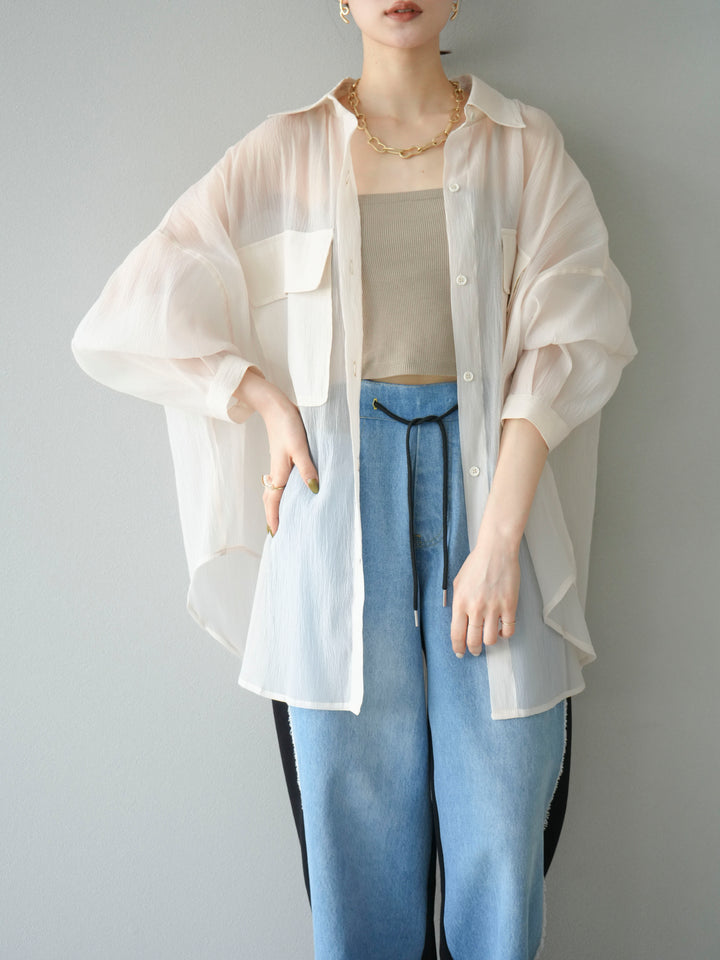 [予約]BIGポケットオーバーシアーシャツ/ホワイト