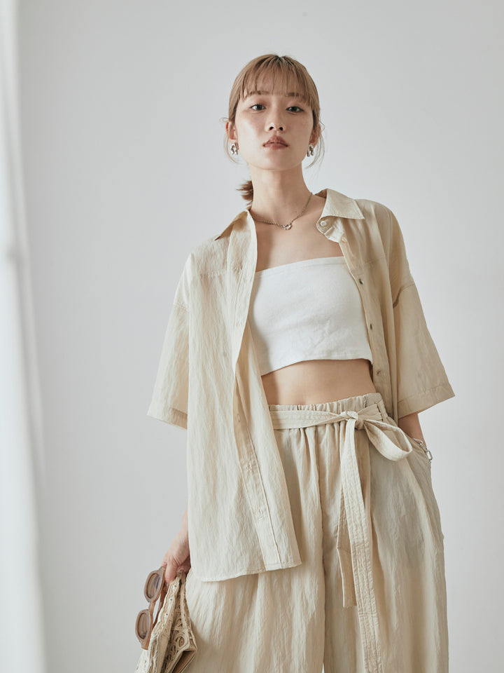 [予約]ナイロンワッシャーイージーパンツ/クリーム