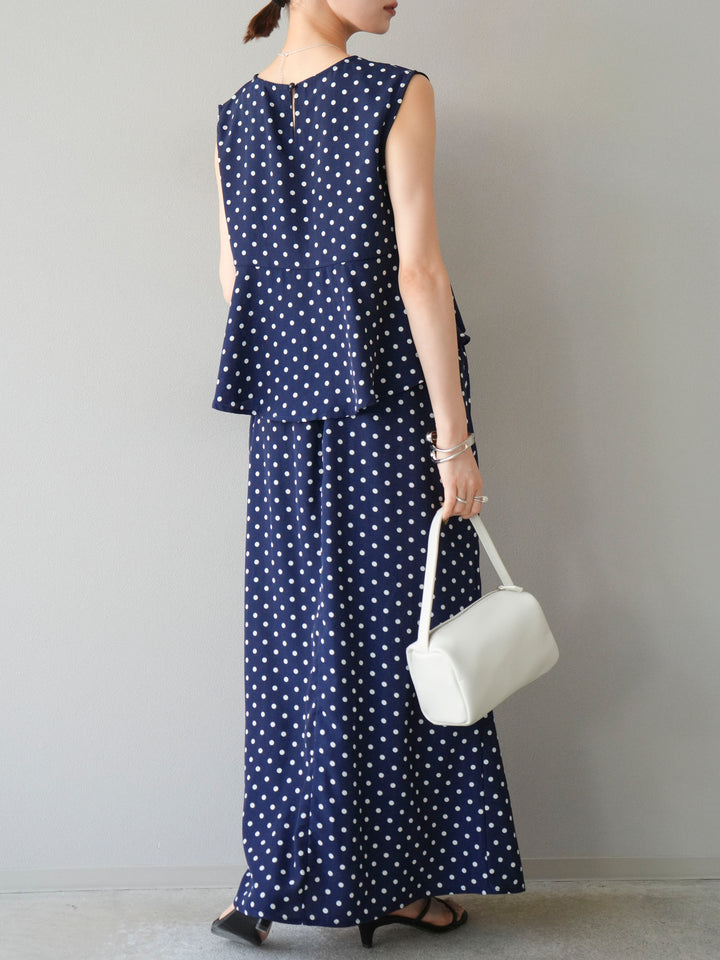 [予約]ドットAラインスカート/ネイビー