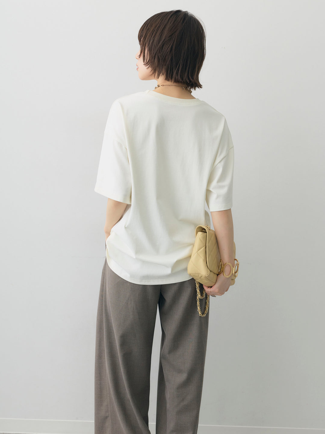 [予約]スタッズロゴTEE/ivory