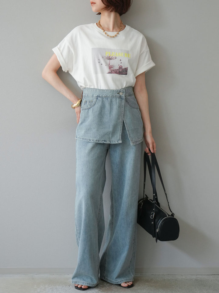 [預購] 霓虹logo印花T卹/米黃色