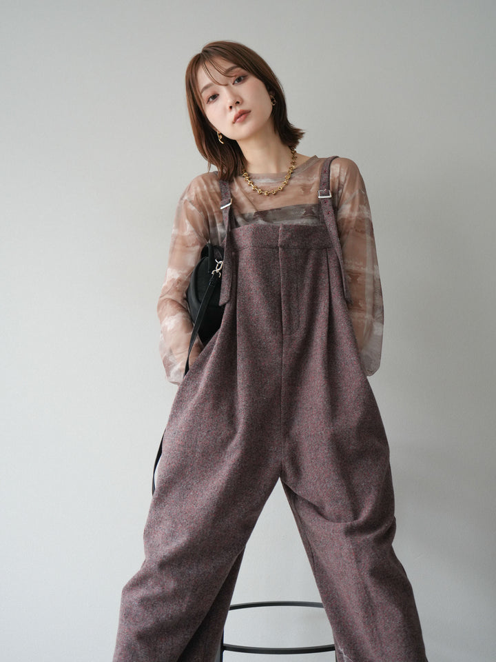 [予約]ニュアンス柄シアートップス/カーキ