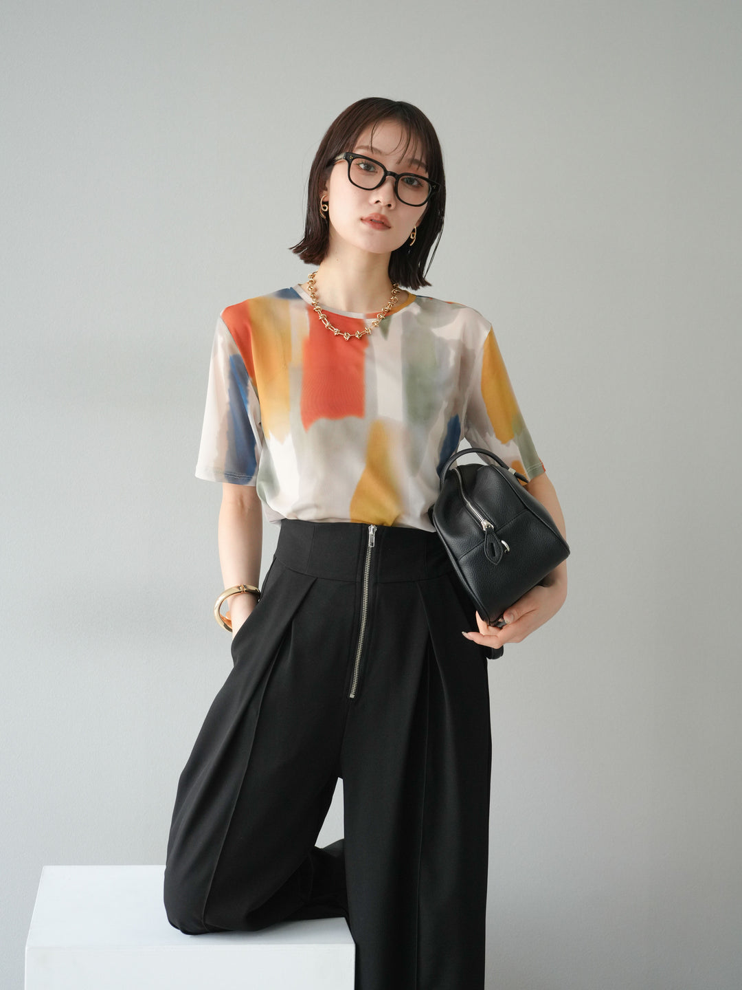 [予約]水彩アートシアーTシャツ/オフホワイト