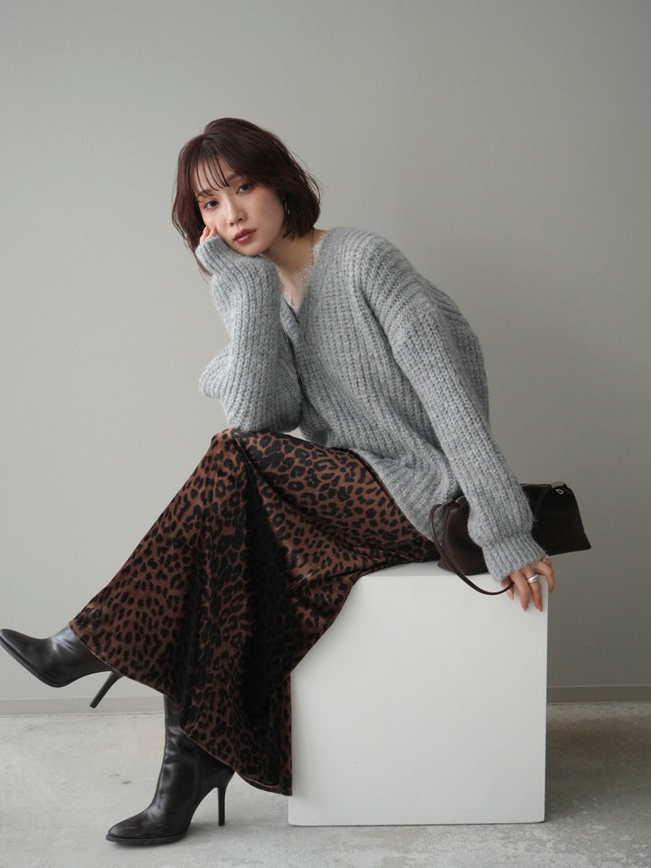 [SET]Vネックレースニットプルオーバー+Vネックレースニットプルオーバー(2set)