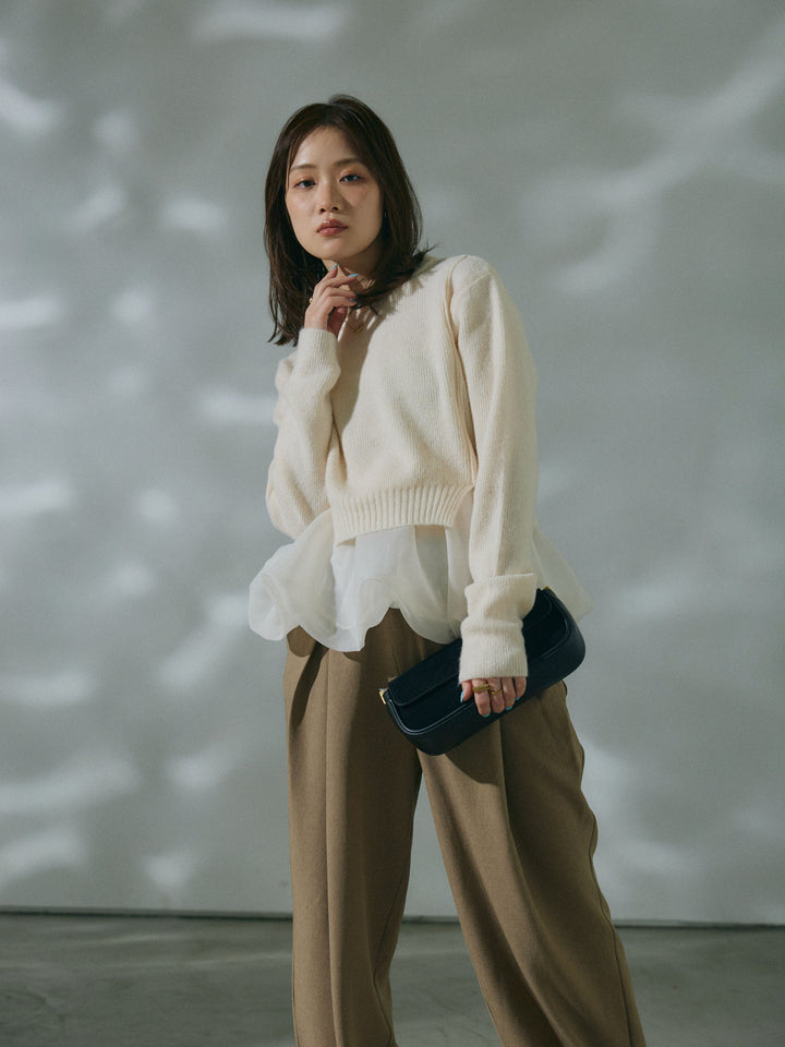 【Allure】[SET]オーガンジーバルーンキャミアンサンブルニット+オーガンジーバルーンキャミアンサンブルニット(2set)