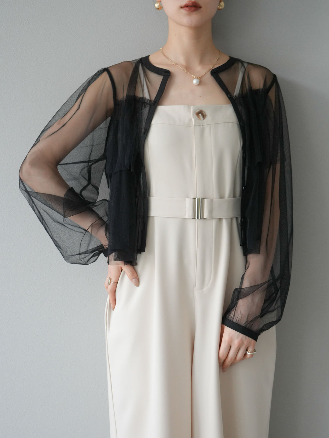 【預購】帶扣設計工裝褲/象牙白