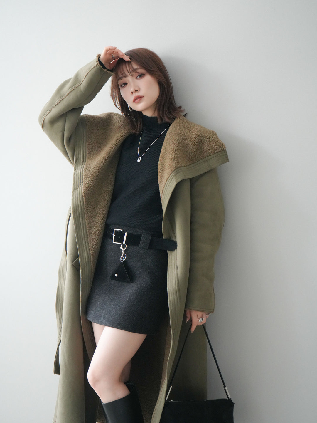 [予約]BIGカラームートンコート/khaki