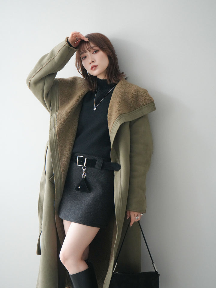 [予約]BIGカラームートンコート/khaki