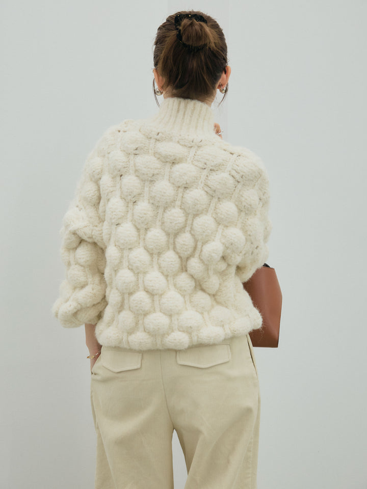 【Allure】[SET]ポップコーンハイネックニットプルオーバー+ポップコーンハイネックニットプルオーバー(2set)