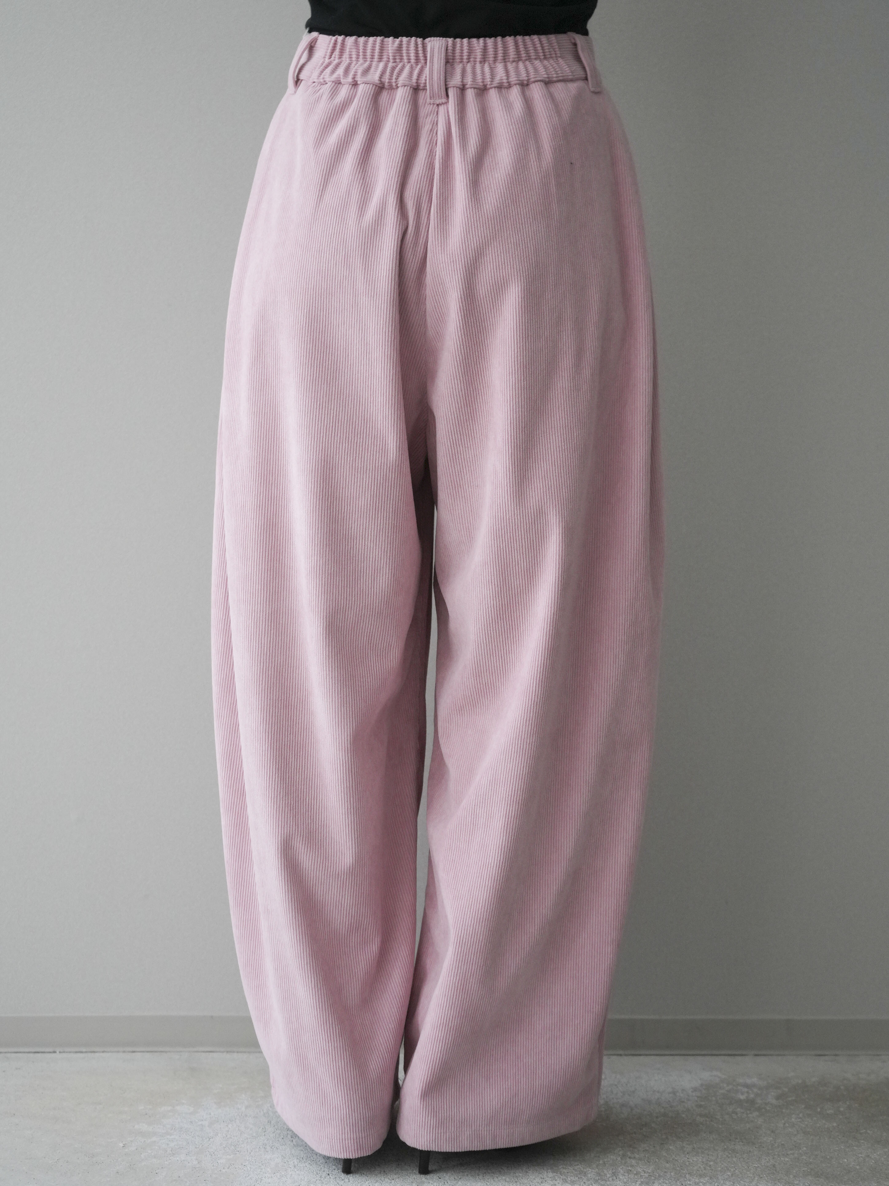 予約]コーデュロイサイドタックコクーンパンツ/pink – Lumier